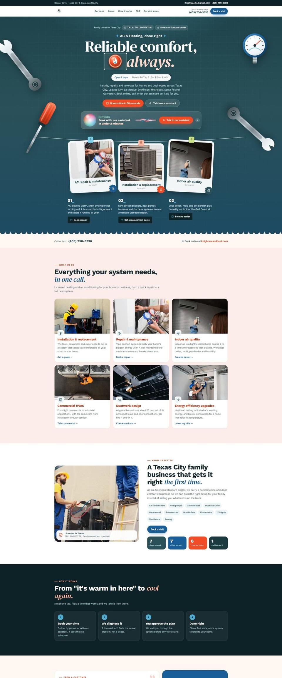 Contractor website built by WebyDigits